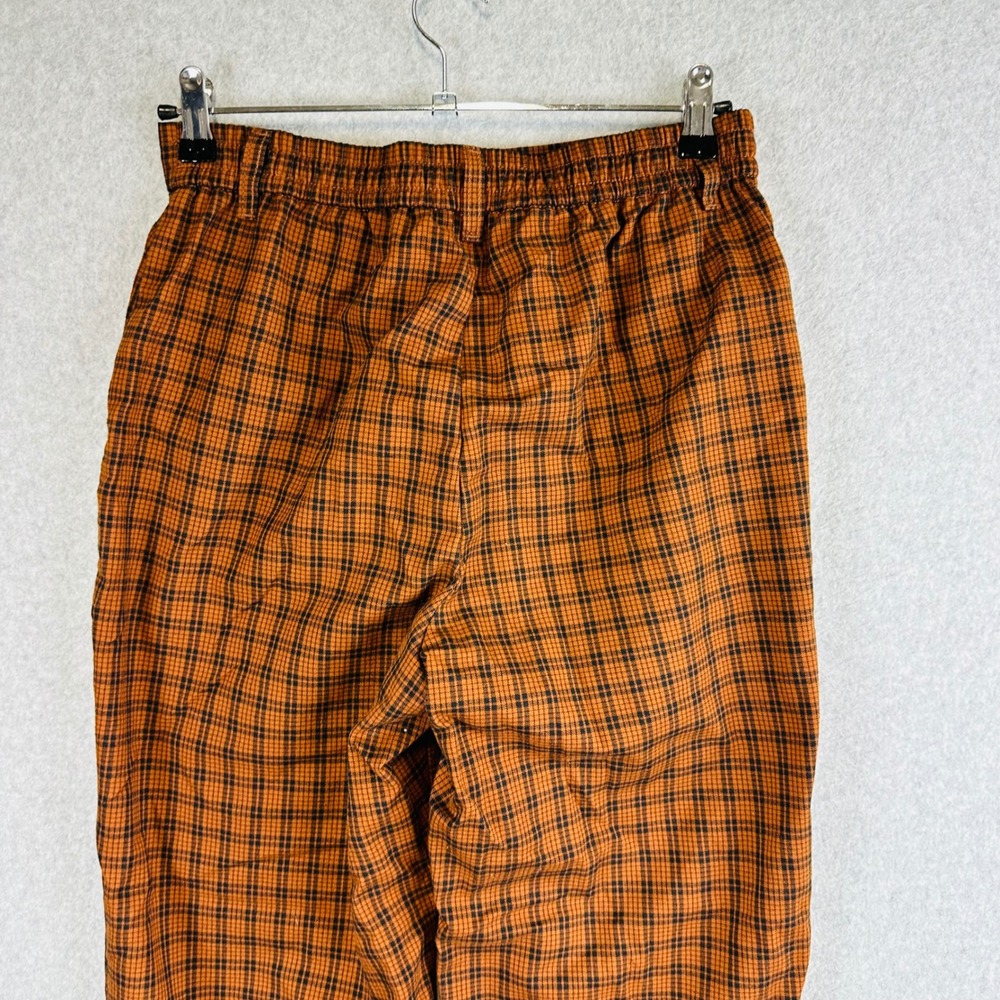 Levi's Womans Small Straight Leg Pants Plaid High Elastic Waist Brown Black - Picture 6 of 12